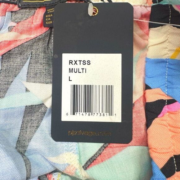 PJ Salvage Bright Tropical Print Staycation Lounge Shorts - Size Large - Picture 4 of 4